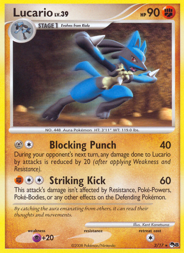 Lucario 2 Rare card from POP Series 8
