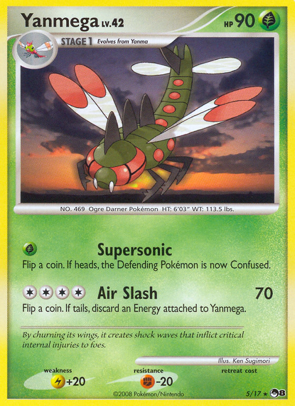 Yanmega 5 Rare card from POP Series 8