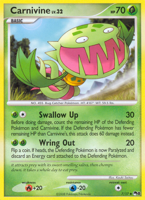 Carnivine 7/17 Uncommon card from POP Series 8