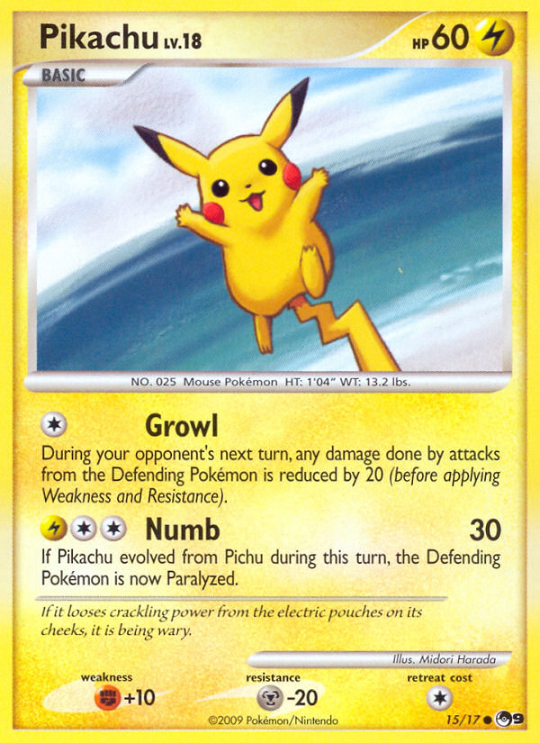 Pikachu 15/17 Common card from POP Series 9