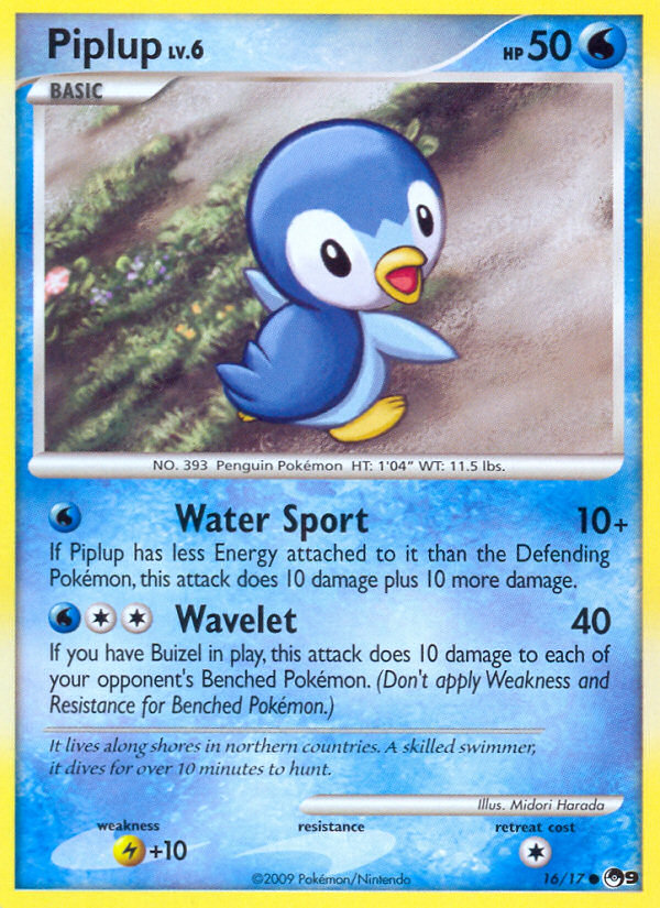 Piplup 16/17 Common card from POP Series 9