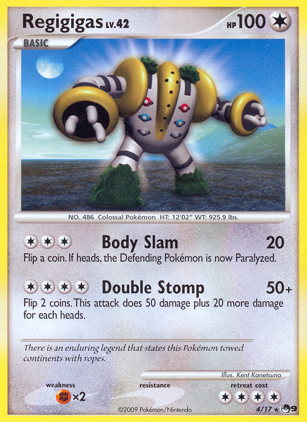 Regigigas 4/17 Rare card from POP Series 9