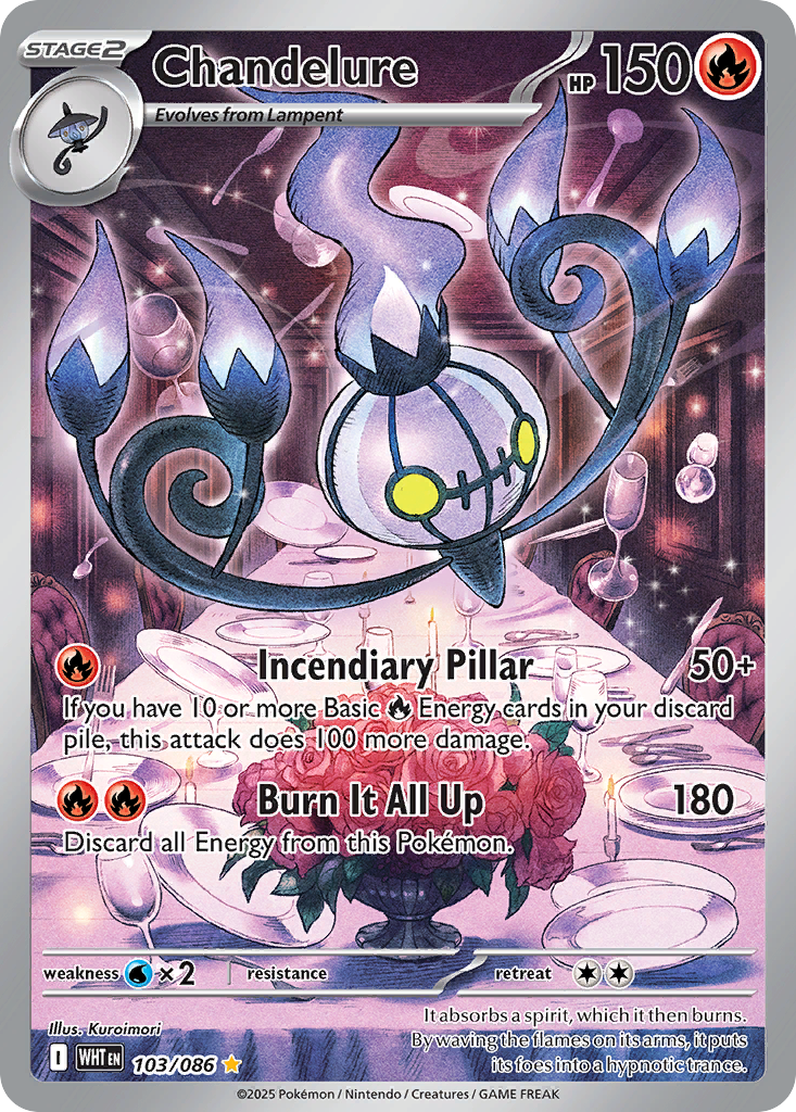 Chandelure 103 Illustration Rare card from White Flare