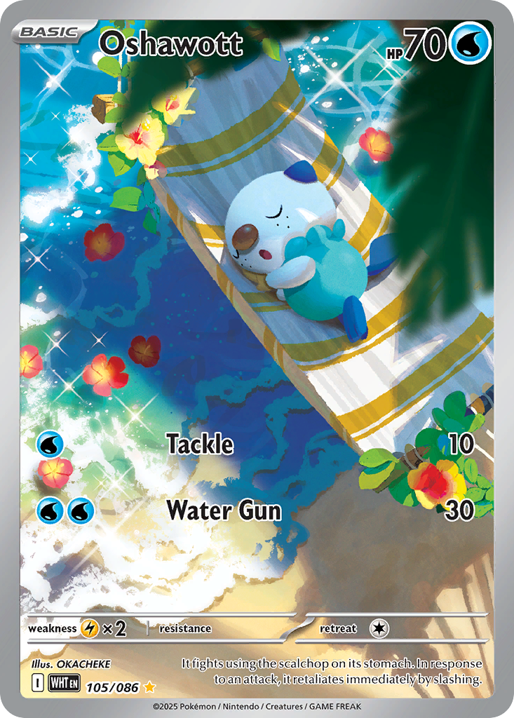 Oshawott 105/86 Illustration Rare card from White Flare