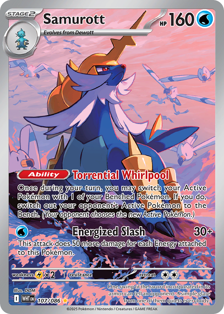 Samurott 107/86 Illustration Rare card from White Flare
