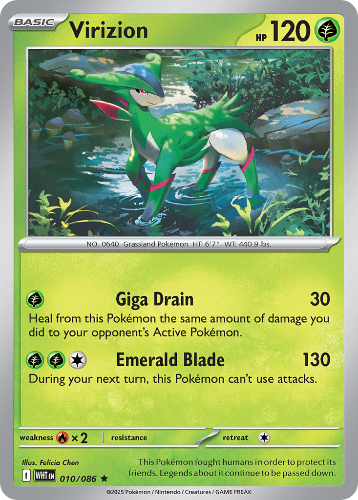 Virizion 10 Rare card from White Flare