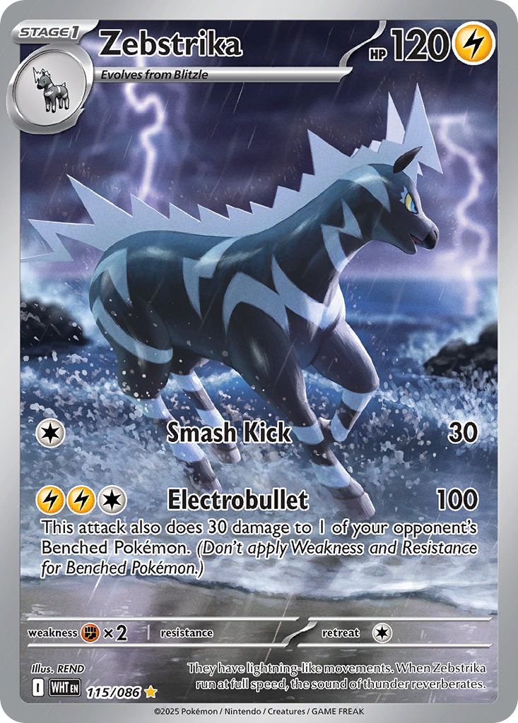 Zebstrika 115 Illustration Rare card from White Flare