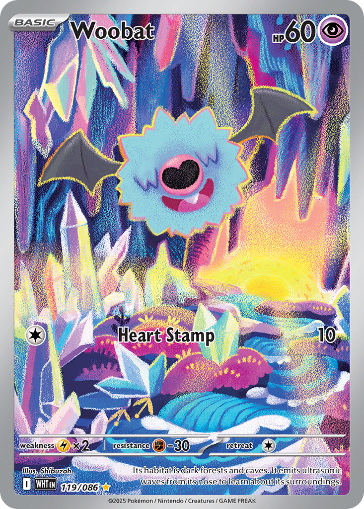 Woobat 119 Illustration Rare card from White Flare