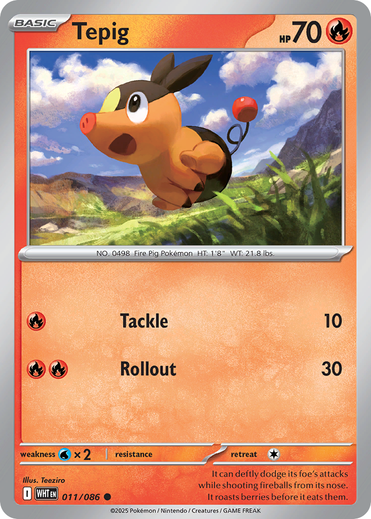 Tepig 11 Common card from White Flare