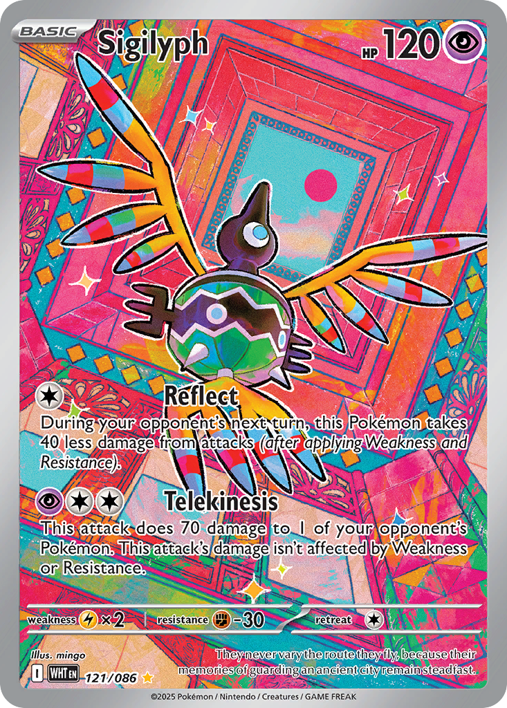 Sigilyph 121 Illustration Rare card from White Flare