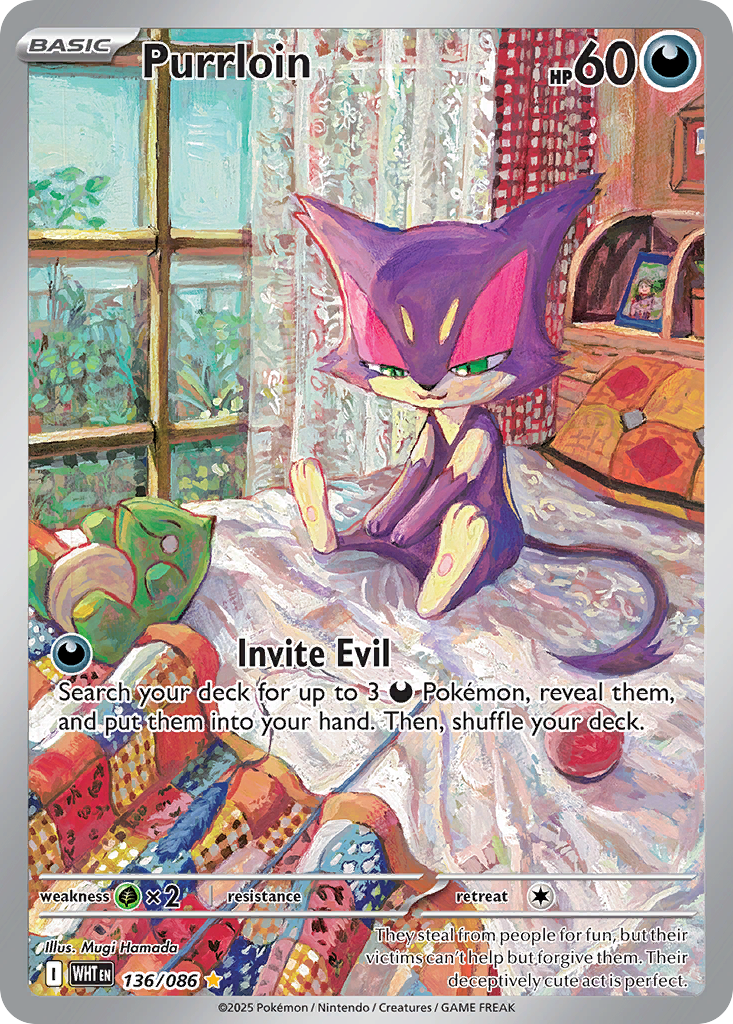 Purrloin 136 Illustration Rare card from White Flare