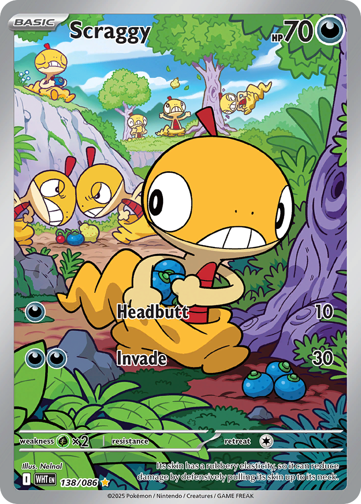 Scraggy 138/86 Illustration Rare card from White Flare