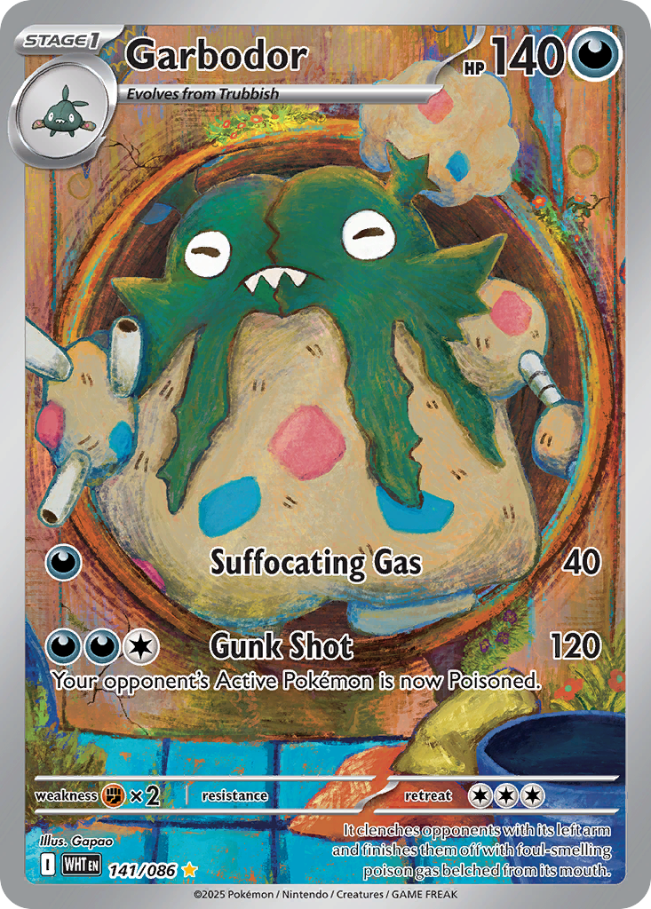 Garbodor 141/86 Illustration Rare card from White Flare