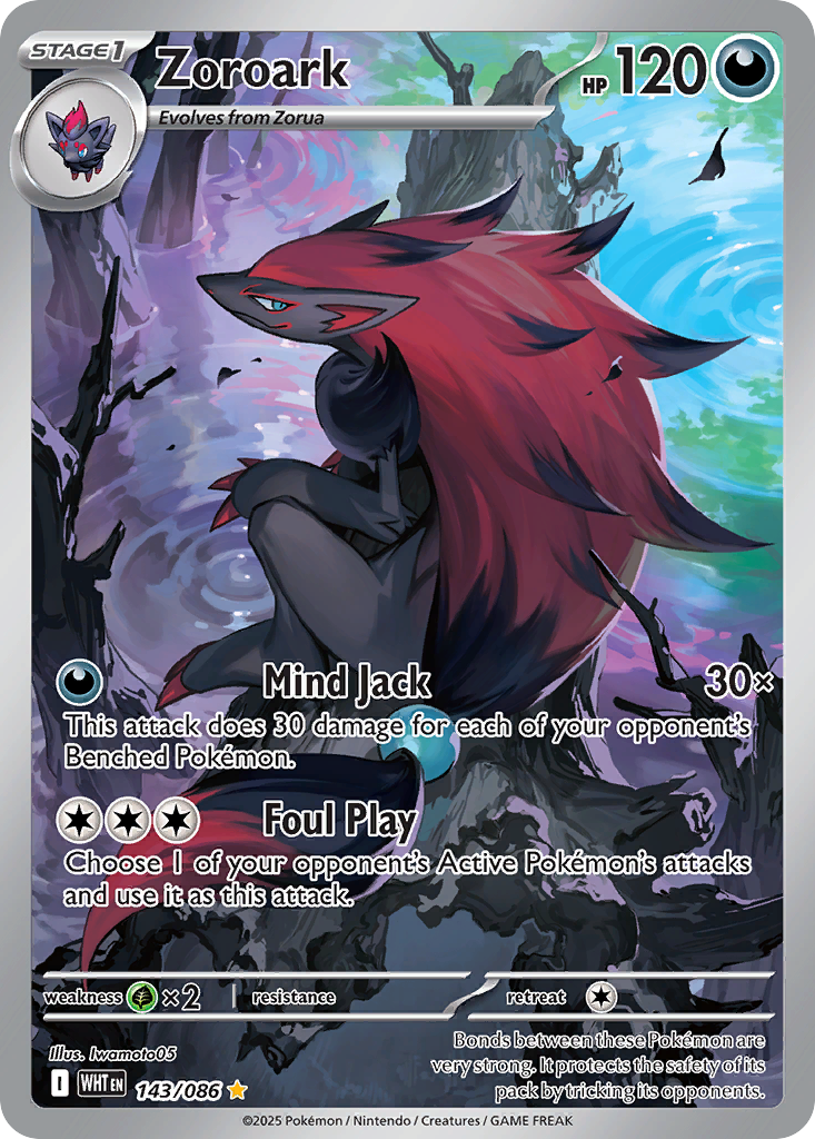 Zoroark 143 Illustration Rare card from White Flare