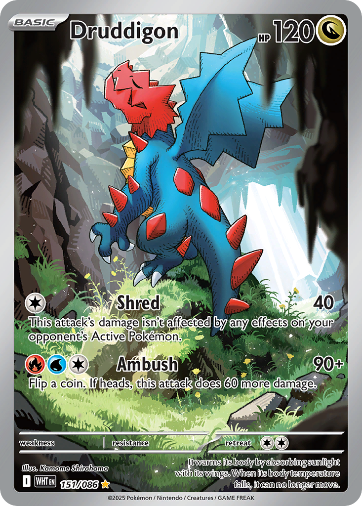 Druddigon 151 Illustration Rare card from White Flare