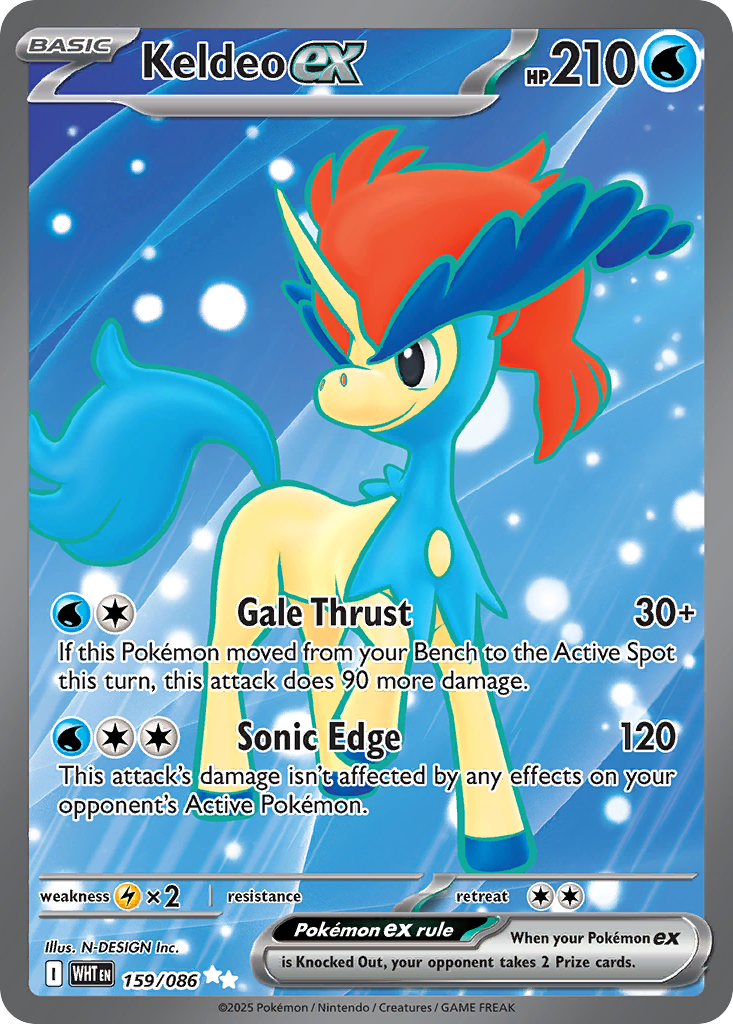 Keldeo ex 159 Ultra Rare card from White Flare