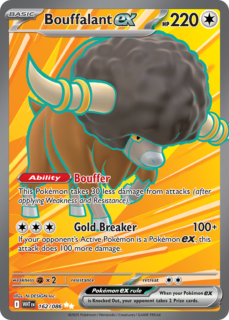 Bouffalant ex 162 Ultra Rare card from White Flare