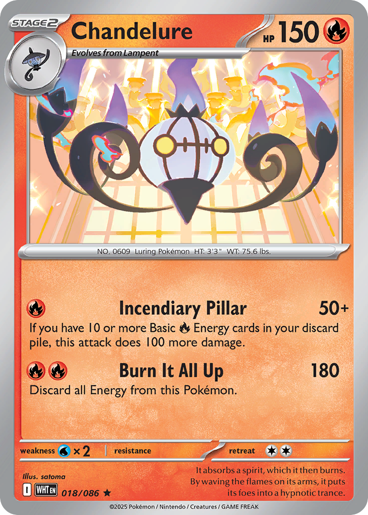 Chandelure 18/86 Rare card from White Flare