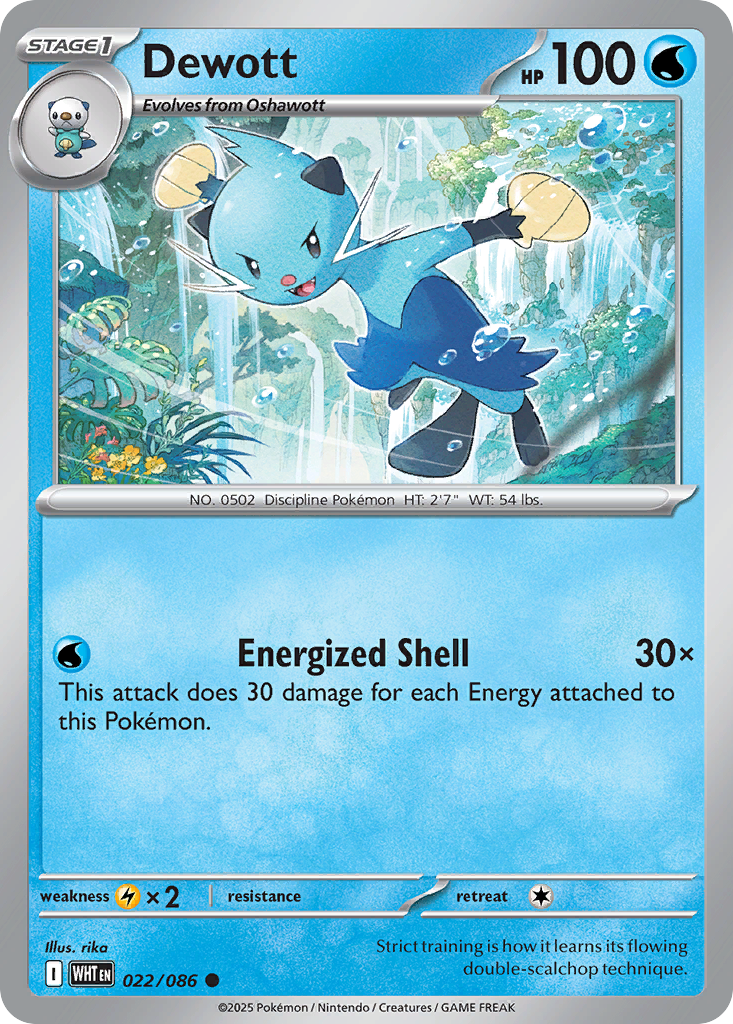 Dewott 22 Common card from White Flare