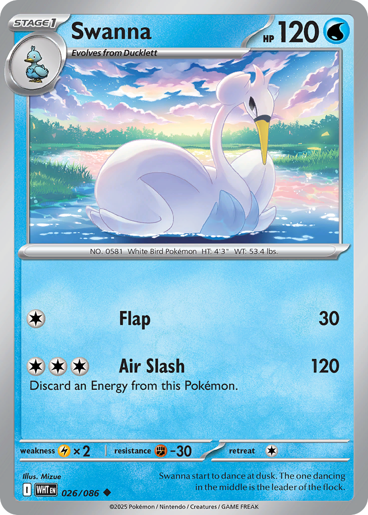 Swanna 26 Uncommon card from White Flare