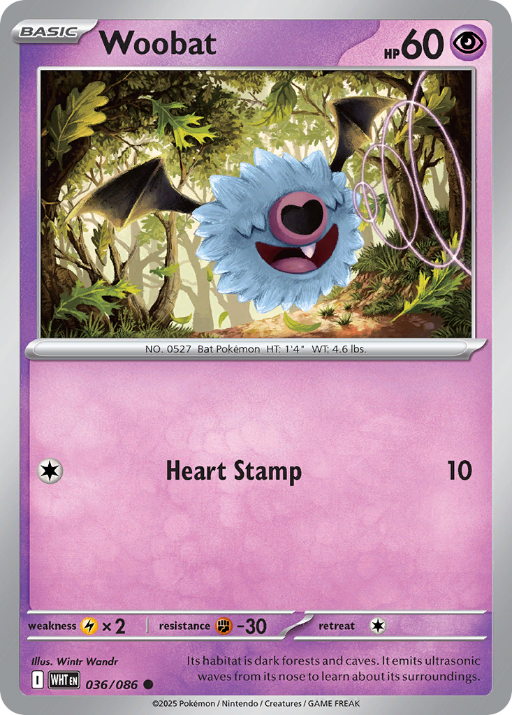 Woobat 36 Common card from White Flare
