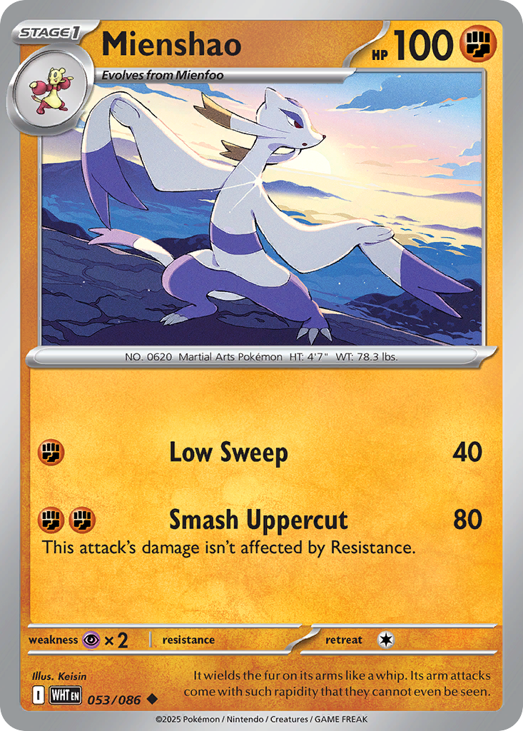 Mienshao 53/86 Uncommon card from White Flare