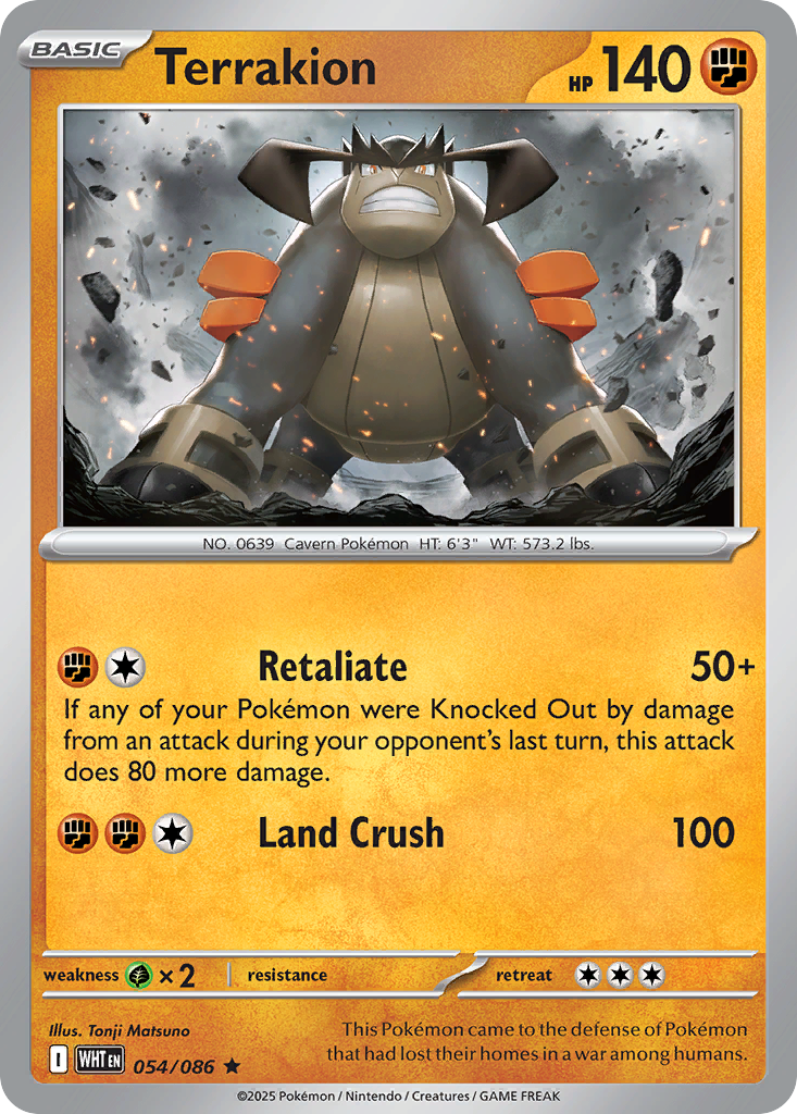 Terrakion 54 Rare card from White Flare