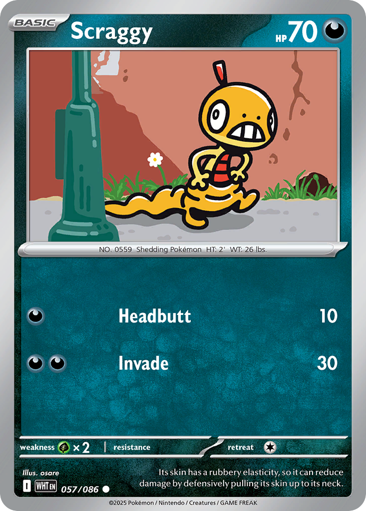 Scraggy 57/86 Common card from White Flare