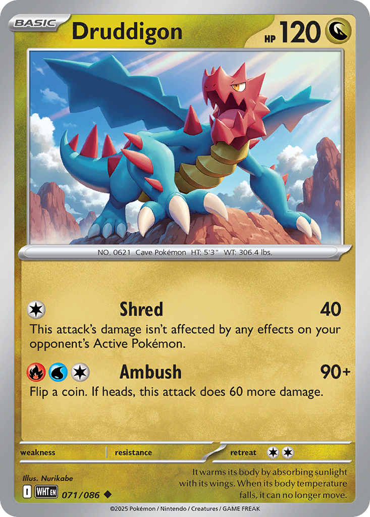 Druddigon 71 Uncommon card from White Flare
