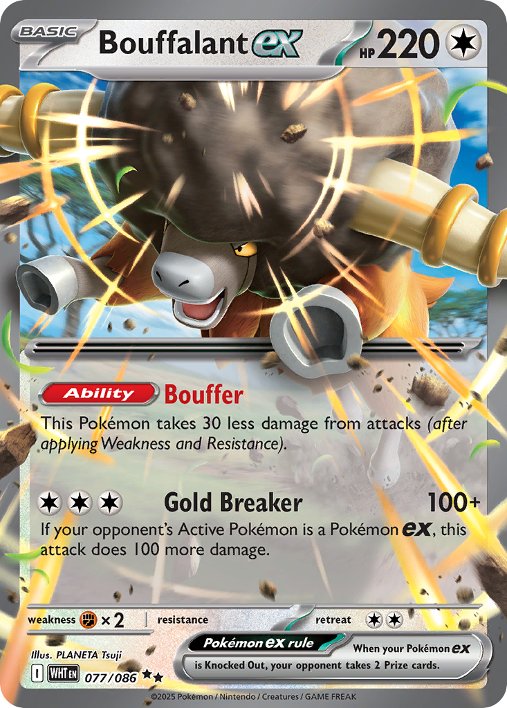 Bouffalant ex 77 Double Rare card from White Flare