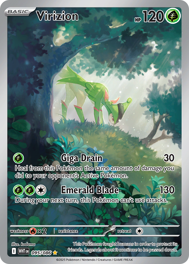 Virizion 95/86 Illustration Rare card from White Flare
