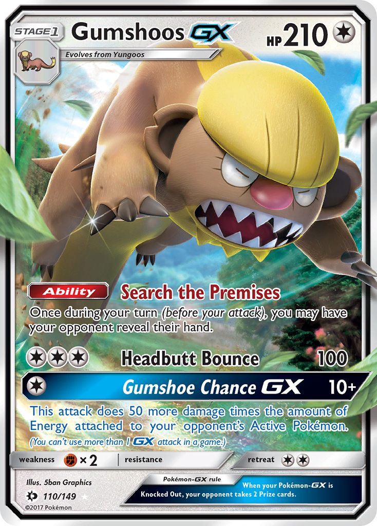 Gumshoos-GX 110 Rare Holo GX card from Sun & Moon