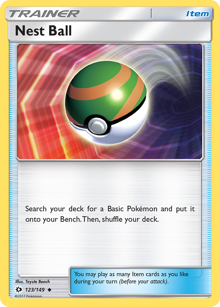 Nest Ball 123 Uncommon card from Sun & Moon