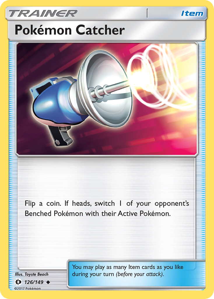 Pokémon Catcher 126 Uncommon card from Sun & Moon