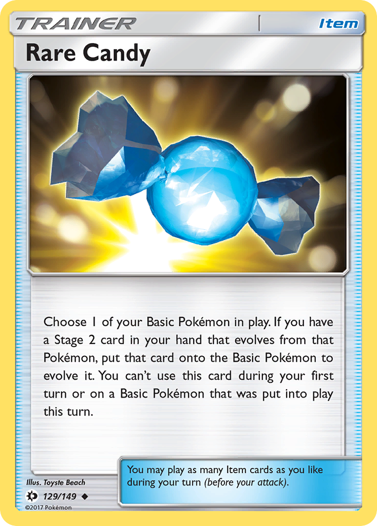 Rare Candy 129/149 Uncommon card from Sun & Moon
