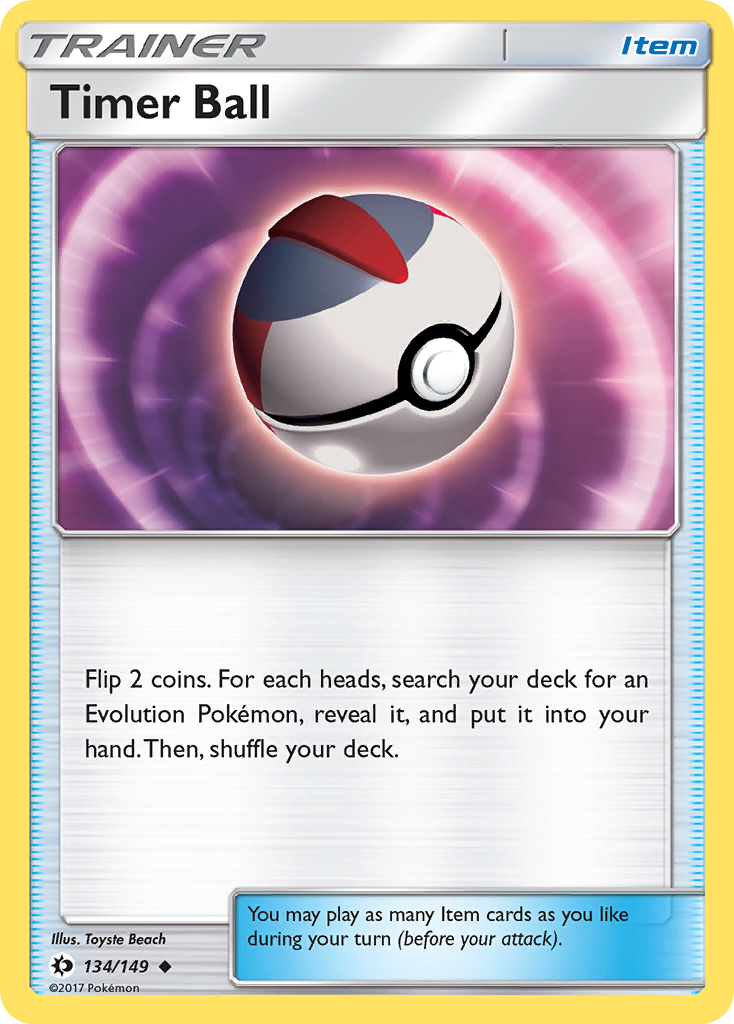 Timer Ball 134/149 Uncommon card from Sun & Moon