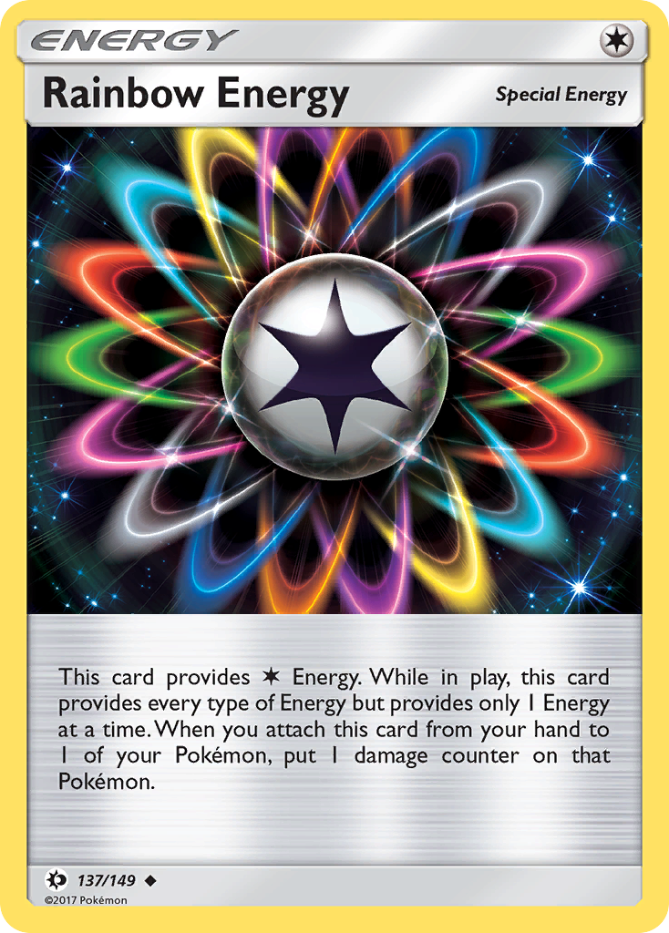 Rainbow Energy 137 Uncommon card from Sun & Moon