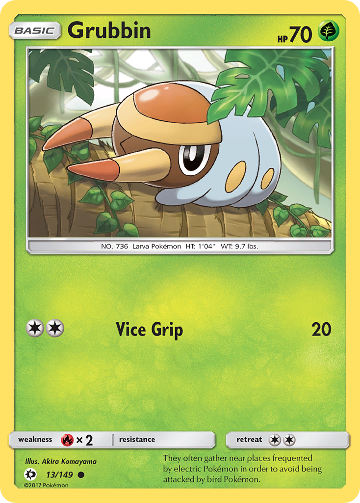 Grubbin 13 Common card from Sun & Moon