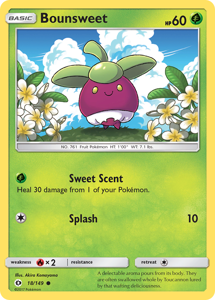 Bounsweet 18 Common card from Sun & Moon