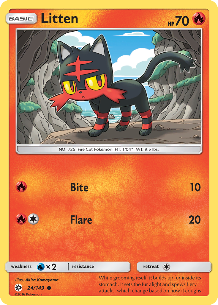 Litten 24 Common card from Sun & Moon