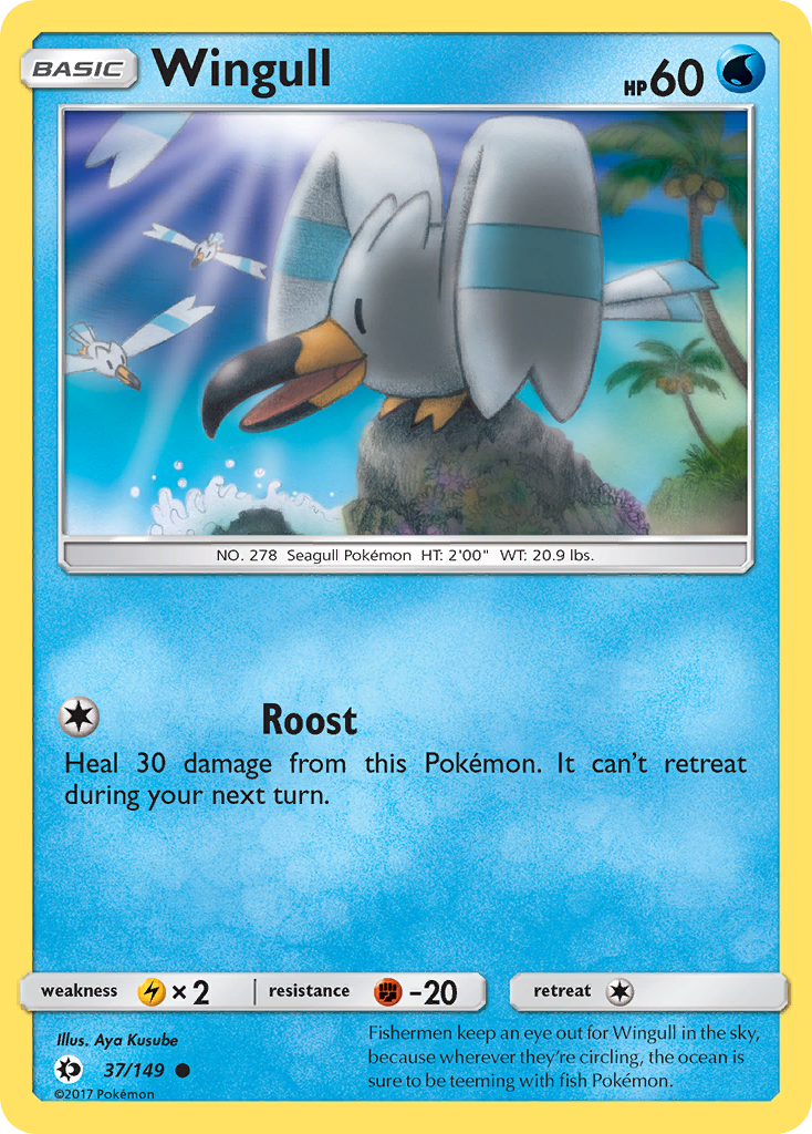 Wingull 37 Common card from Sun & Moon
