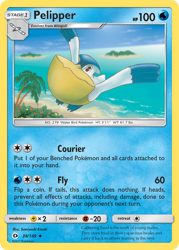 Pelipper 38 Uncommon card from Sun & Moon
