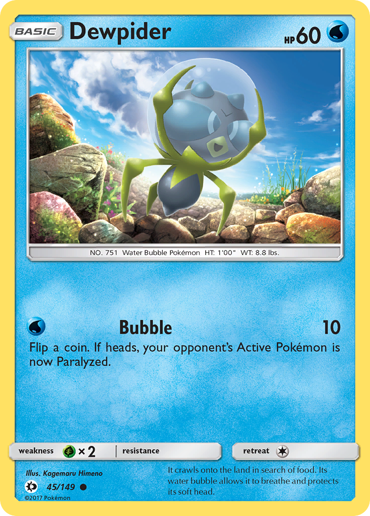 Dewpider 45/149 Common card from Sun & Moon