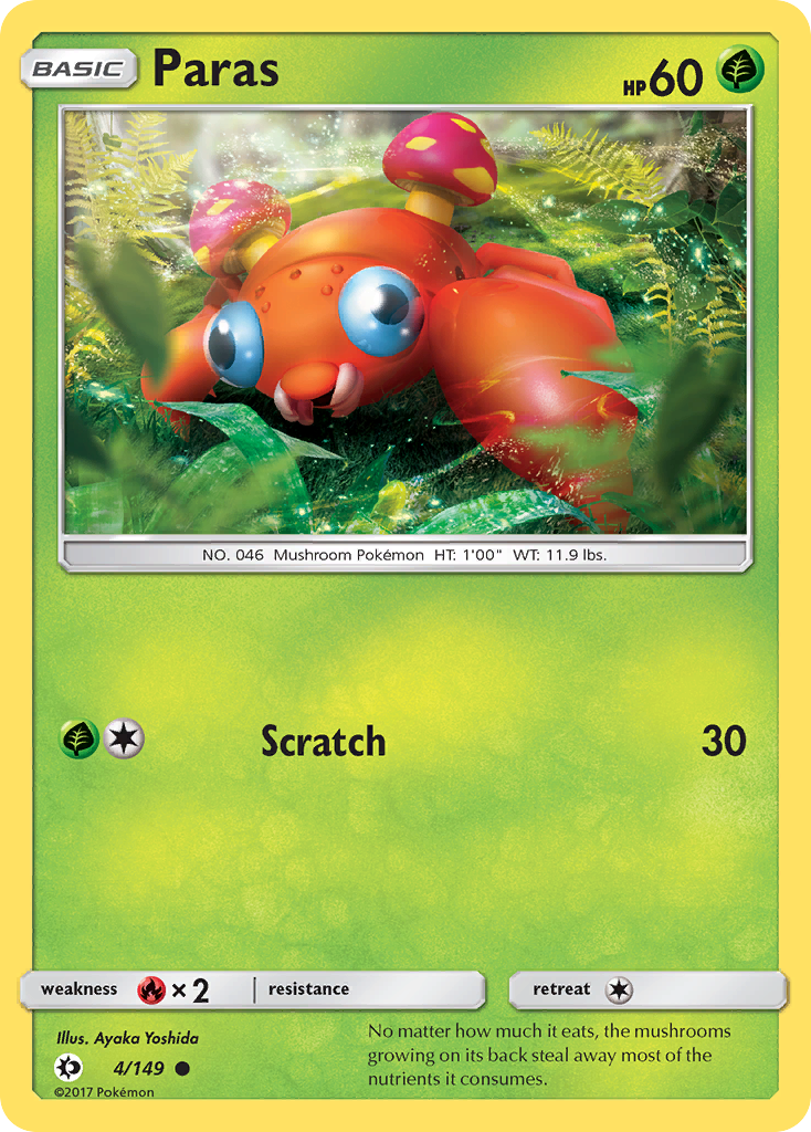 Paras 4 Common card from Sun & Moon