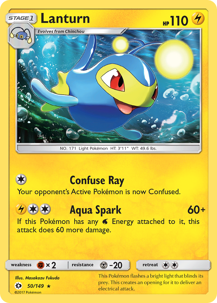 Lanturn 50 Rare card from Sun & Moon