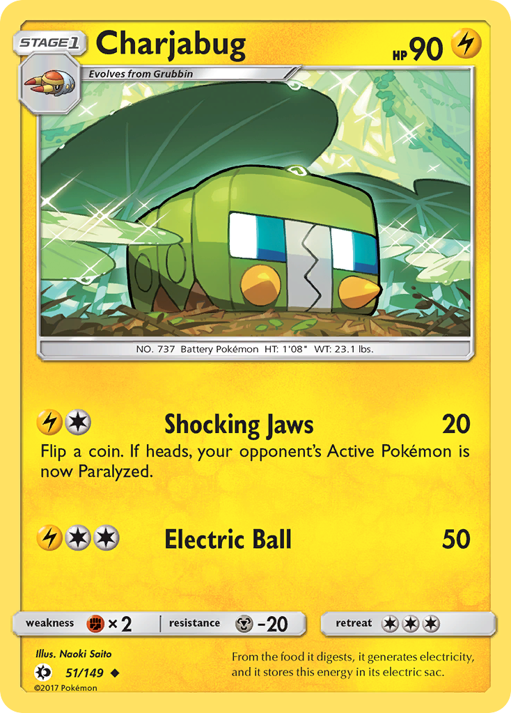Charjabug 51 Uncommon card from Sun & Moon