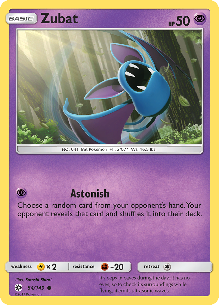 Zubat 54 Common card from Sun & Moon