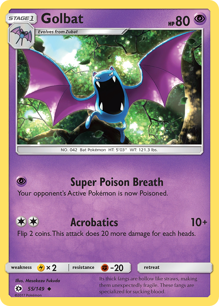 Golbat 55 Uncommon card from Sun & Moon