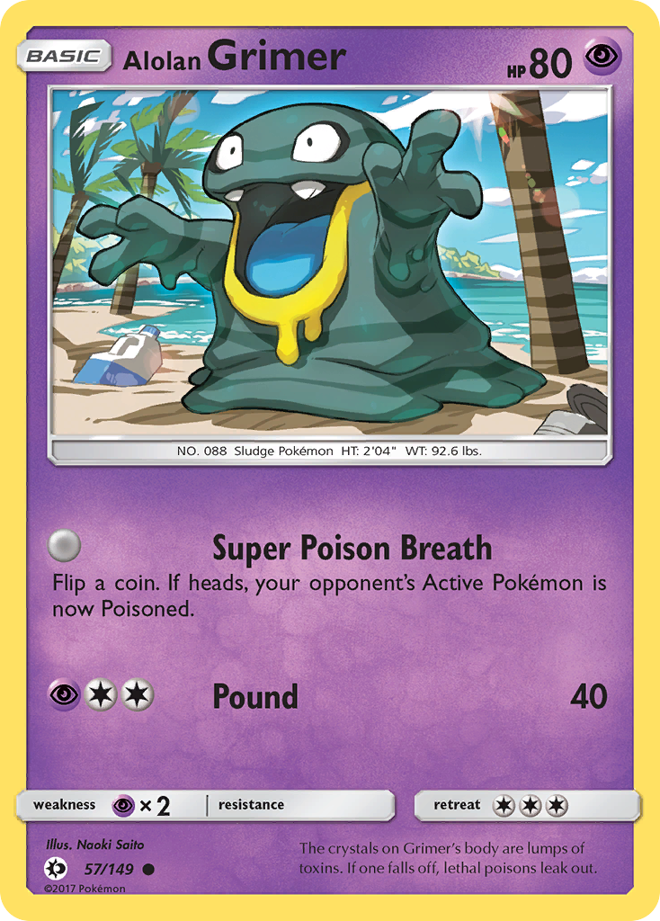 Alolan Grimer 57 Common card from Sun & Moon