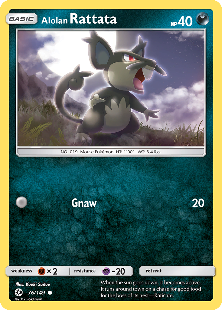 Alolan Rattata 76/149 Common card from Sun & Moon
